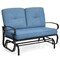 Costway 2-Person Outdoor Swing Glider Chair Bench Loveseat Cushioned Sofa Blue/Beige/Grey/Navy
